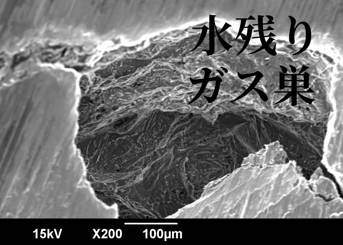 ダイカストに生成するガス巣のSEM画像